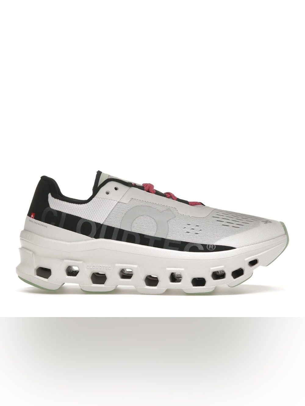 On cloud monster on running shoes white